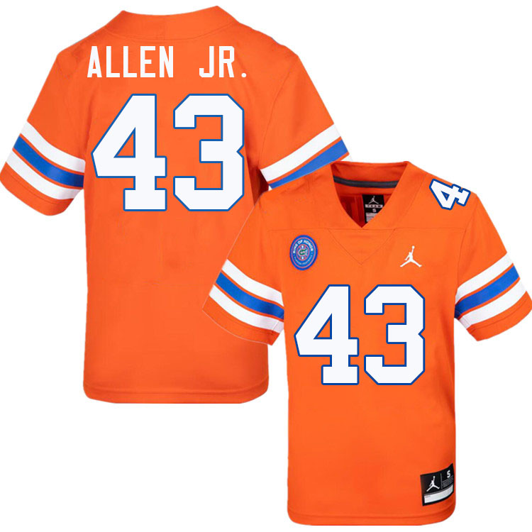 #43 Alfonzo Allen Jr. Gators Jersey,Florida Gators College Football Jerseys Stitched-Throwback Orange